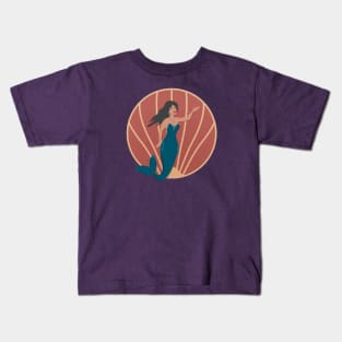 Art Deco Mermaid Kids T-Shirt